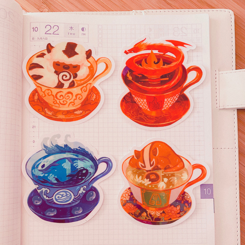 atla teacups sticker set