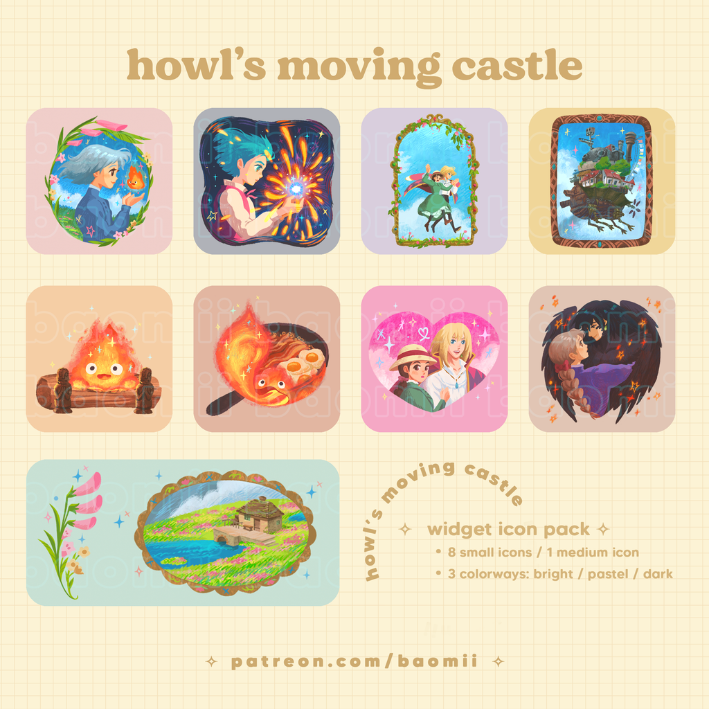 howl’s moving castle ✨ widget icons